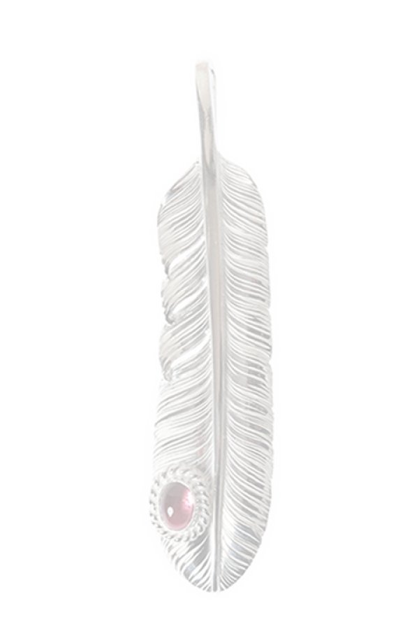画像1:  {SOLD} Taro Washimi タロウ ワシミ 鷲見太郎 L old feather/pink tourmaline/pendant {-BJA}  :WT-202011-03-F  (1)