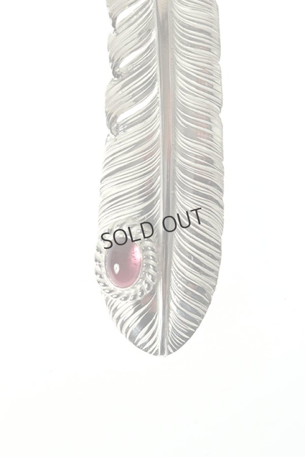 画像3: {SOLD}Taro Washimi タロウ ワシミ 鷲見太郎 L old feather/pink tourmaline/pendant{-BJA} (3)