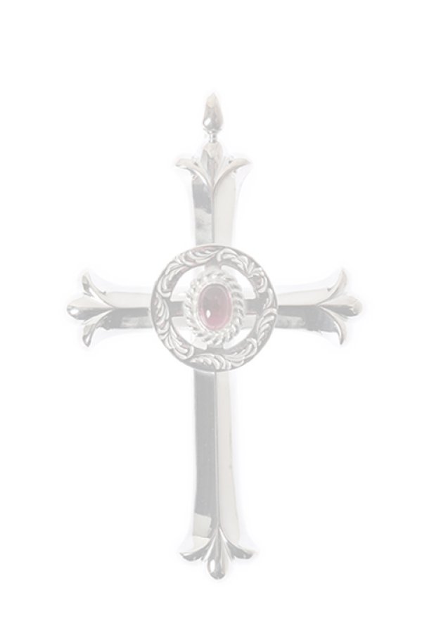 画像1:  {SOLD} Taro Washimi タロウ ワシミ 鷲見太郎 cross pendant / 唐草 medicine wheel / pink tourmaline  {-BJA}  :WT-202011-04-F  (1)