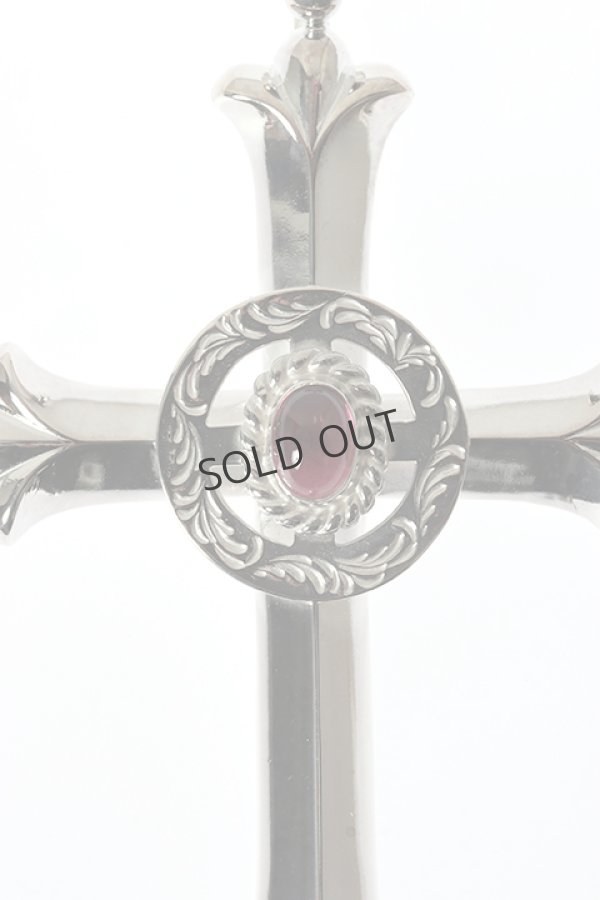 画像2: {SOLD}Taro Washimi タロウ ワシミ 鷲見太郎 cross pendant / 唐草 medicine wheel / pink tourmaline {-BJA} (2)