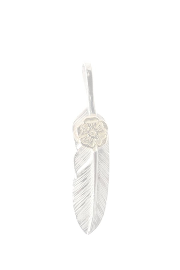 画像1:  {SOLD} Taro Washimi タロウ ワシミ 鷲見太郎 S feather02 / S K18 flower metal pendant {-BJA}  :WT-202011-22-F  (1)