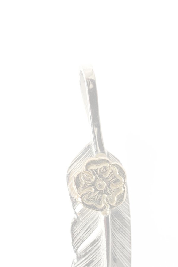 画像2:  {SOLD} Taro Washimi タロウ ワシミ 鷲見太郎 S feather02 / S K18 flower metal pendant {-BJA}  :WT-202011-22-F  (2)