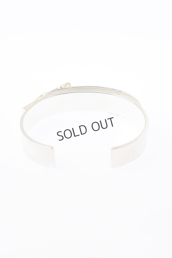 画像4: {SOLD}Taro Washimi タロウ ワシミ 鷲見太郎 M plain bangle 12mm/arabesque flight feather/eagle claw{-BJA} (4)