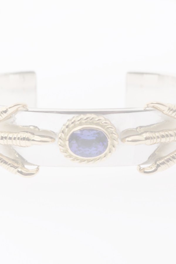画像2:  {SOLD} Taro Washimi タロウ ワシミ 鷲見太郎 M plain bangle 12mm/eagle claw×2/TANZANITE {-BJA}  :WT-202011-30-F  (2)