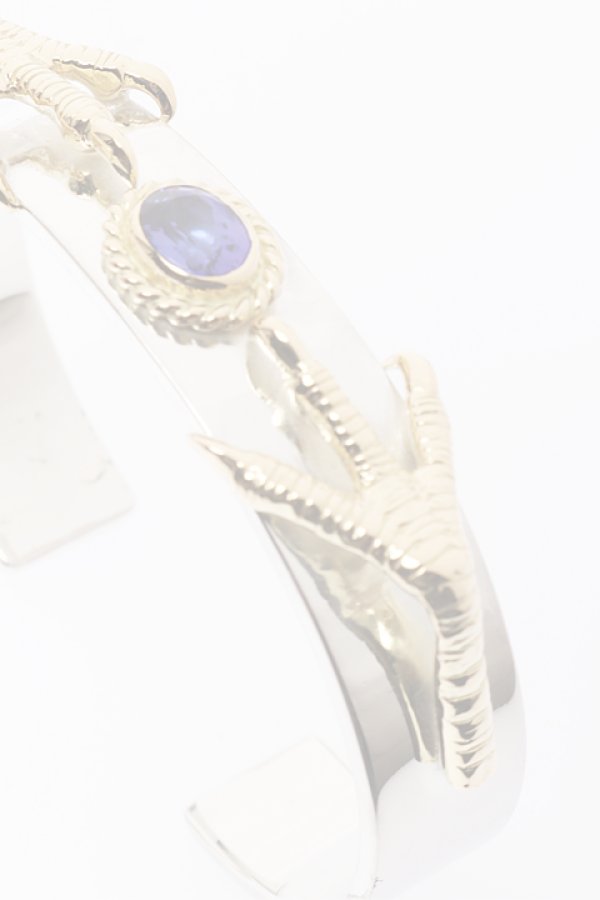 画像4:  {SOLD} Taro Washimi タロウ ワシミ 鷲見太郎 M plain bangle 12mm/eagle claw×2/TANZANITE {-BJA}  :WT-202011-30-F  (4)