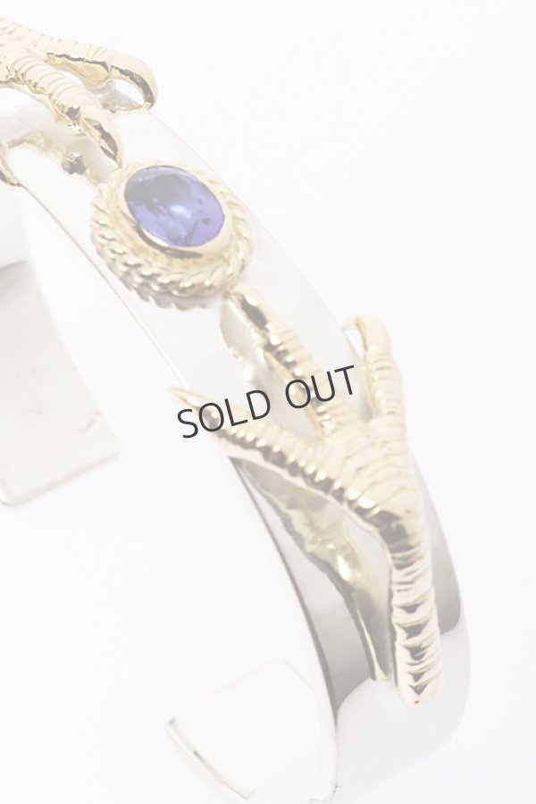 画像4: {SOLD}Taro Washimi タロウ ワシミ 鷲見太郎 M plain bangle 12mm/eagle claw×2/TANZANITE{-BJA} (4)