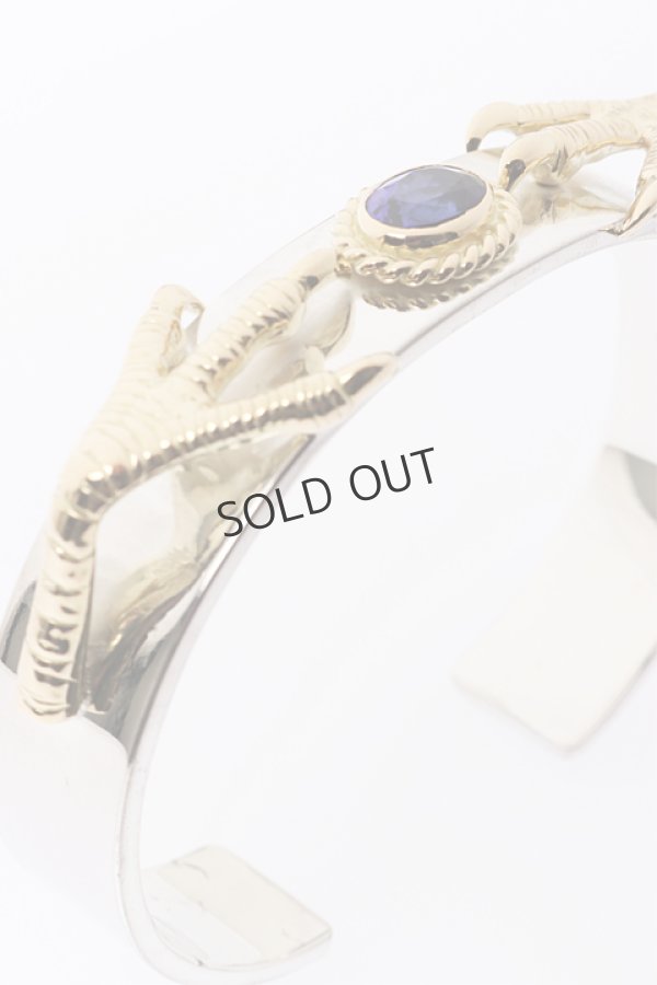 画像5: {SOLD}Taro Washimi タロウ ワシミ 鷲見太郎 M plain bangle 12mm/eagle claw×2/TANZANITE{-BJA} (5)