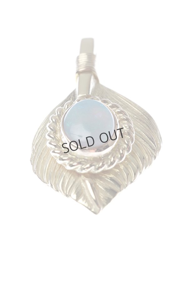 画像4: {SOLD}Taro Washimi タロウ ワシミ 鷲見太郎 L K18 flight heart feather 01  / opal {-BJA} (4)