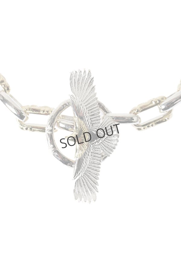 画像2: {SOLD}Taro Washimi タロウ ワシミ 鷲見太郎 【21.4cm】eagle eg-04 / K18・925 SV K18 bracelet{-BAS} (2)