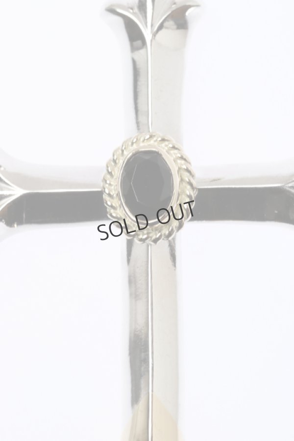画像2: {SOLD}Taro Washimi タロウ ワシミ 鷲見太郎 cross K18 top pendant/ONYX6×8/6×8 K18 cup{-BAA} (2)