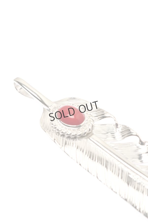 画像4: {SOLD}Taro Washimi タロウ ワシミ 鷲見太郎 L old feather 01/珊瑚 6×8/6×8 cup{-BAA} (4)