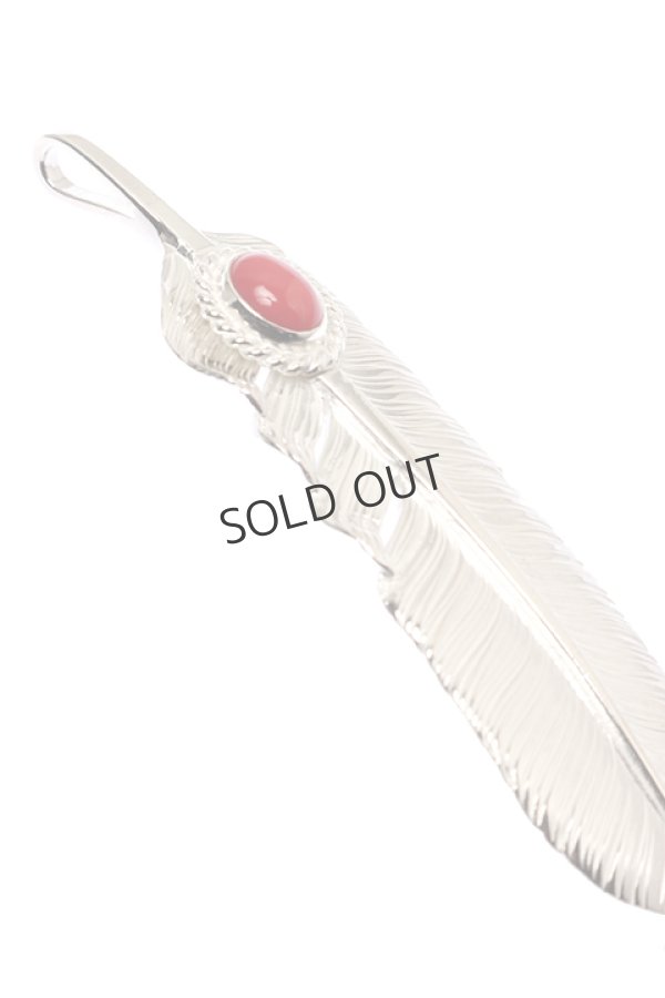 画像3: {SOLD}Taro Washimi タロウ ワシミ 鷲見太郎 L old feather 02/珊瑚 6×8/6×8 cup{-BAA} (3)