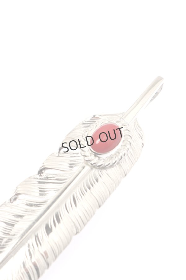 画像4: {SOLD}Taro Washimi タロウ ワシミ 鷲見太郎 L old feather 02/珊瑚 6×8/6×8 cup{-BAA} (4)