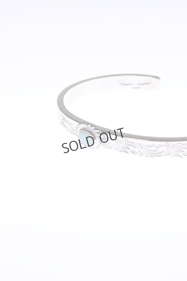 画像2: {SOLD}Taro Washimi タロウ ワシミ 鷲見太郎 M arabesque design 5mm bangle/opal 5×7/5×7 cup{-BAA} (2)