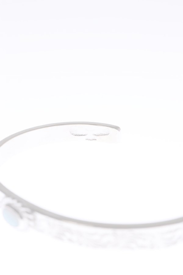 画像3:  {SOLD} Taro Washimi タロウ ワシミ 鷲見太郎 Ｍ arabesque design 5mm bangle/opal 5×7/5×7 cup {-BAA}  :WT-202112-27-F  (3)