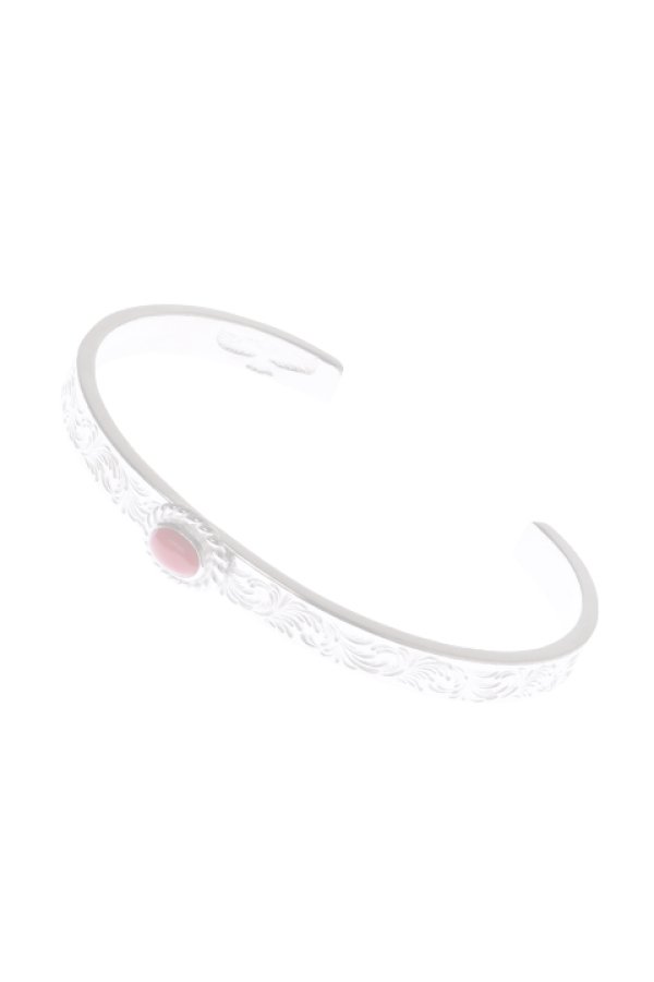 画像1:  {SOLD} Taro Washimi タロウ ワシミ 鷲見太郎 Ｍ arabesque design 5mm bangle/珊瑚 5×7/5×7 cup {-BAA}  :WT-202112-28-F  (1)