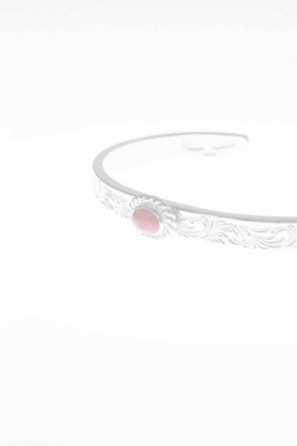 画像2:  {SOLD} Taro Washimi タロウ ワシミ 鷲見太郎 Ｍ arabesque design 5mm bangle/珊瑚 5×7/5×7 cup {-BAA}  :WT-202112-28-F  (2)