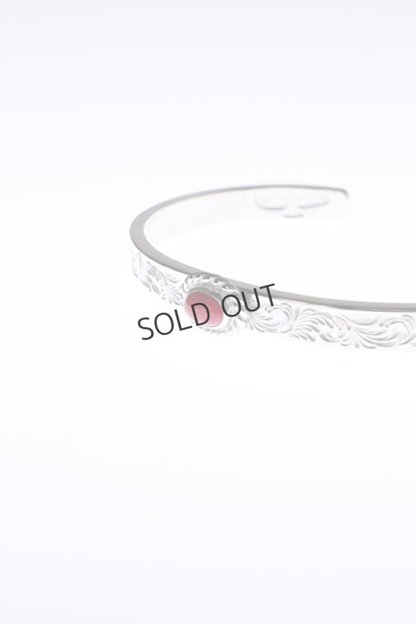 画像2: {SOLD}Taro Washimi タロウ ワシミ 鷲見太郎 M arabesque design 5mm bangle/珊瑚 5×7/5×7 cup{-BAA} (2)