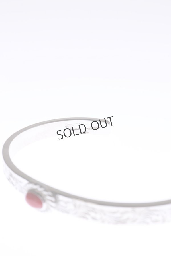 画像3: {SOLD}Taro Washimi タロウ ワシミ 鷲見太郎 M arabesque design 5mm bangle/珊瑚 5×7/5×7 cup{-BAA} (3)