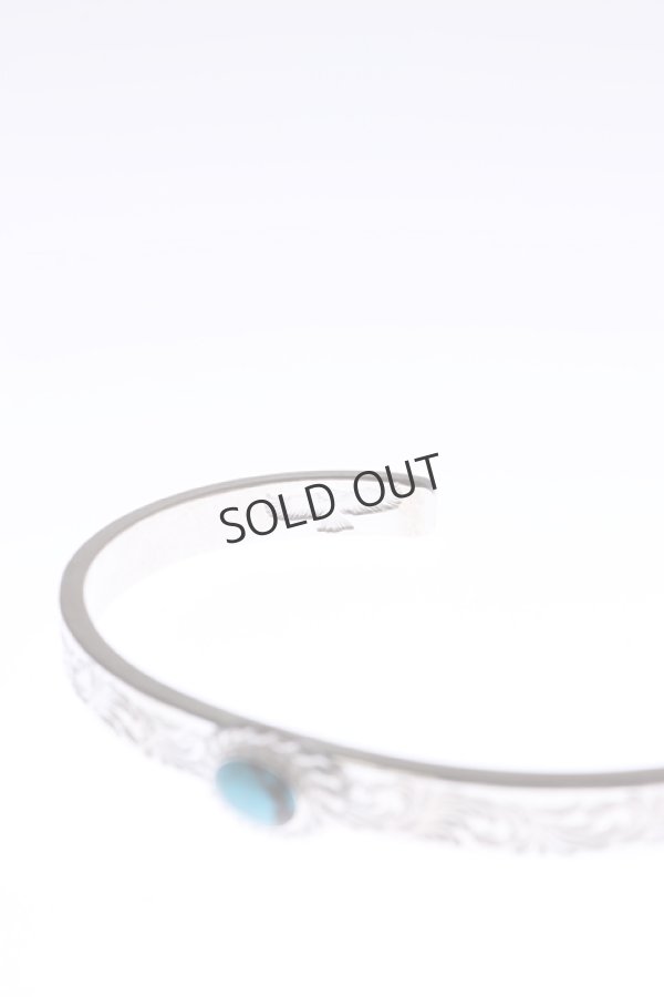 画像3: {SOLD}Taro Washimi タロウ ワシミ 鷲見太郎 M arabesque design 5mm bangle/turquoise 5×7/5×7 cup{-BAA} (3)