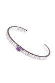 画像1: {SOLD}Taro Washimi タロウ ワシミ 鷲見太郎 Ｍ arabesque design 5mm bangle/amethyst5×7/5×7 cup{-BAA} (1)