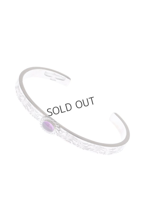 画像1: {SOLD}Taro Washimi タロウ ワシミ 鷲見太郎 Ｍ arabesque design 5mm bangle/amethyst5×7/5×7 cup{-BAA} (1)