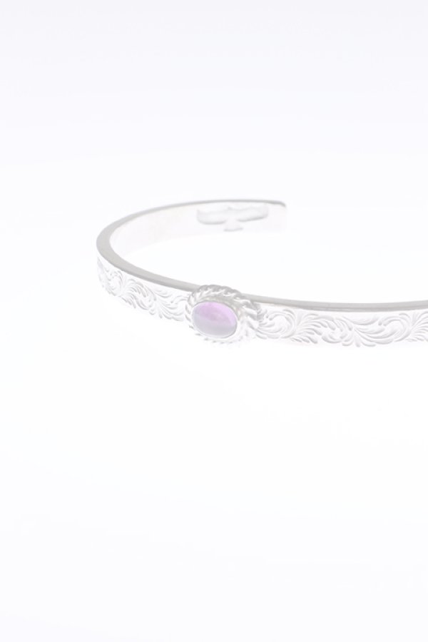 画像2:  {SOLD} Taro Washimi タロウ ワシミ 鷲見太郎 Ｍ arabesque design 5mm bangle/amethyst5×7/5×7 cup {-BAA}  :WT-202112-30-F  (2)