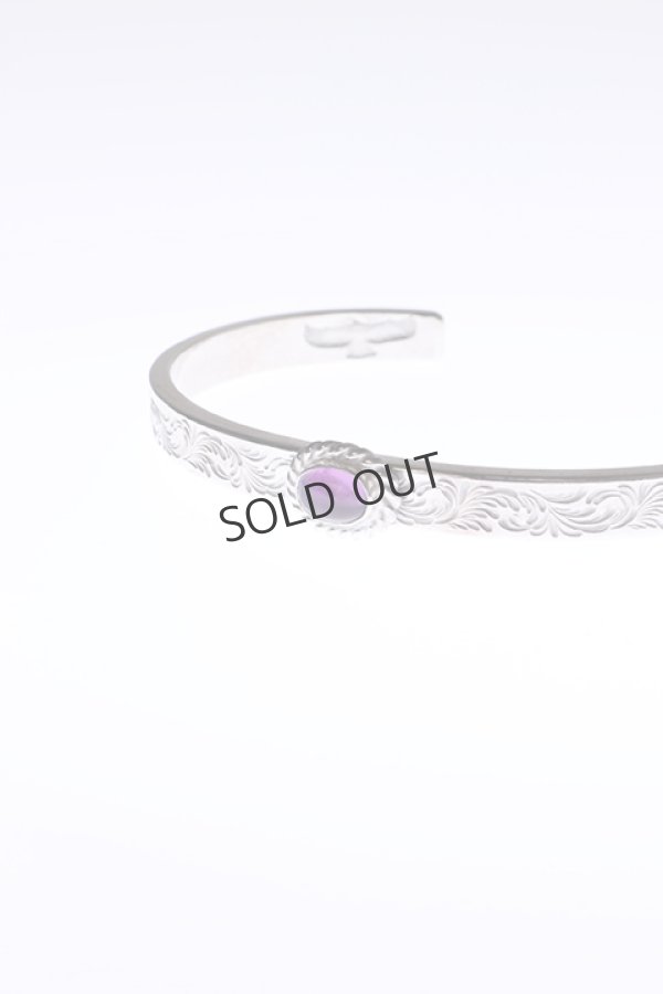 画像2: {SOLD}Taro Washimi タロウ ワシミ 鷲見太郎 M arabesque design 5mm bangle/amethyst5×7/5×7 cup{-BAA} (2)