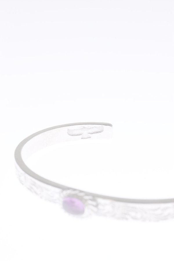 画像3:  {SOLD} Taro Washimi タロウ ワシミ 鷲見太郎 Ｍ arabesque design 5mm bangle/amethyst5×7/5×7 cup {-BAA}  :WT-202112-30-F  (3)