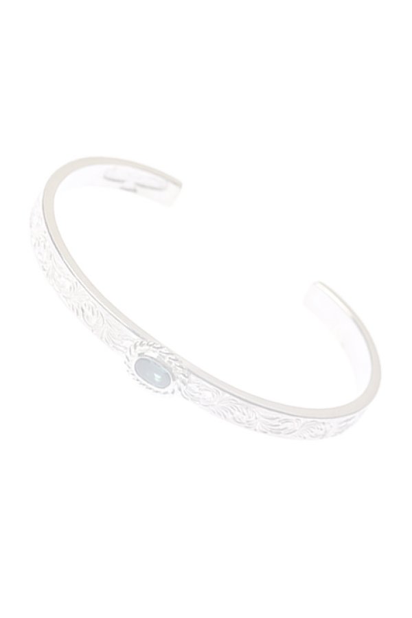 画像2:  {SOLD} Taro Washimi タロウ ワシミ 鷲見太郎 Ｍ arabesque design 5mm bangle／rainbow topaz {-BCA}  :WT-202308-01-F  (2)