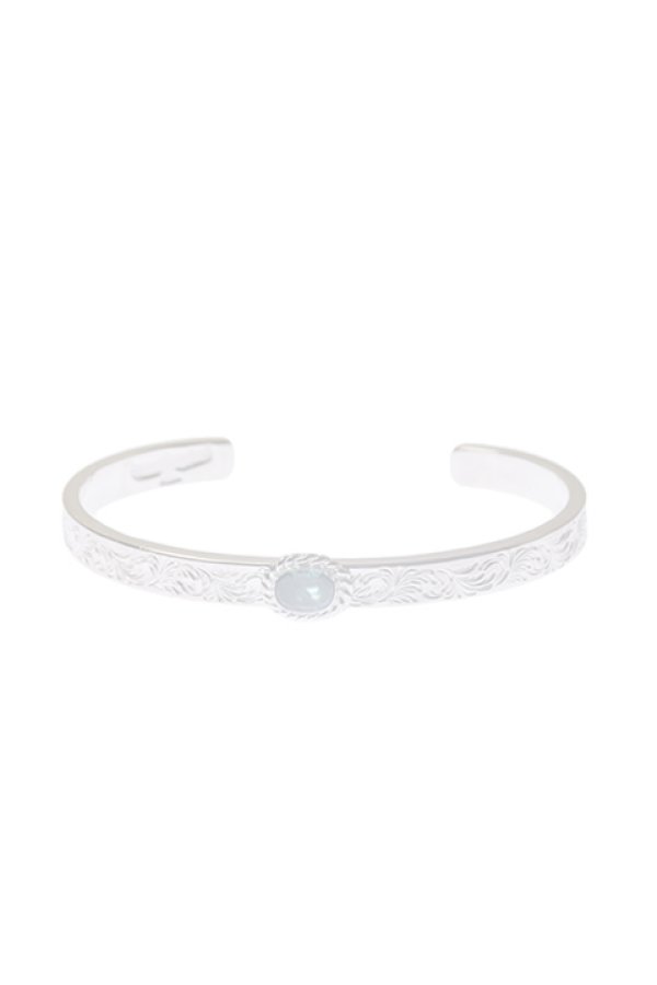 画像1:  {SOLD} Taro Washimi タロウ ワシミ 鷲見太郎 Ｍ arabesque design 5mm bangle／rainbow topaz {-BCA}  :WT-202308-01-F  (1)