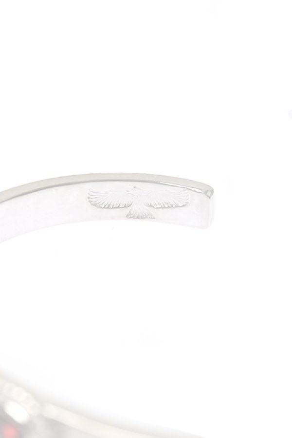 画像3:  {SOLD} Taro Washimi タロウ ワシミ 鷲見太郎 Ｍ arabesque design 5mm bangle／CUT GARNET {-BCA}  :WT-202308-02-F  (3)