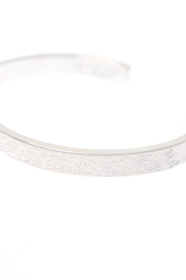 画像4:  {SOLD} Taro Washimi タロウ ワシミ 鷲見太郎 Ｍ arabesque design 5mm bangle／CUT GARNET {-BCA}  :WT-202308-02-F  (4)