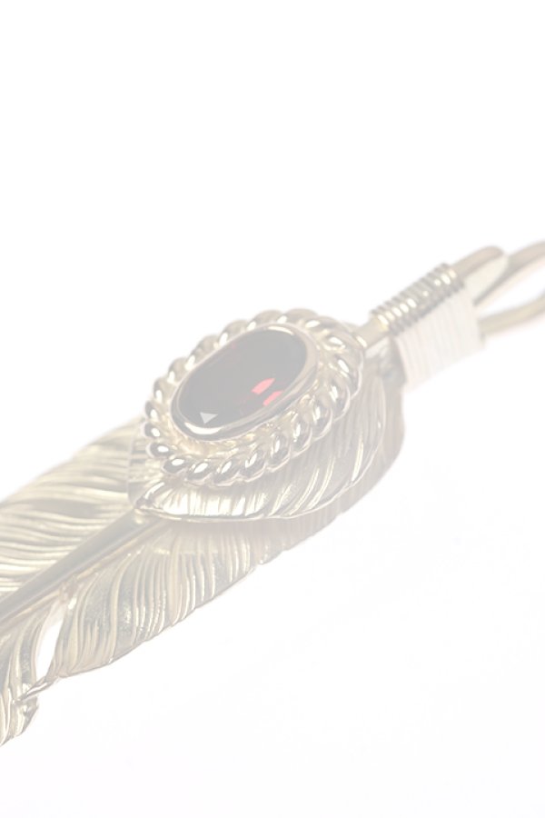 画像2:  {SOLD} Taro Washimi タロウ ワシミ 鷲見太郎 M K18 feather／CUT GARNET／K18 heart feather {-BCA}  :WT-202308-04-F  (2)
