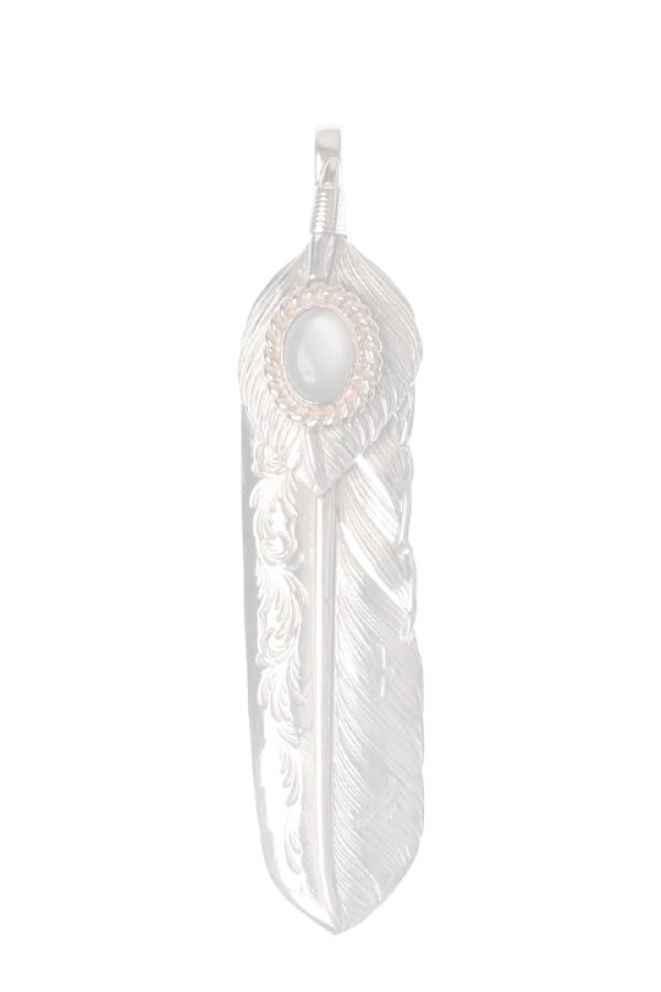 画像1:   Taro Washimi タロウ ワシミ 鷲見太郎 《under bar限定ムーンストーン仕様》L arabesque flight feather／MOON STONE／flight heart feather {-BCA}  :WT-202308-06-F  (1)