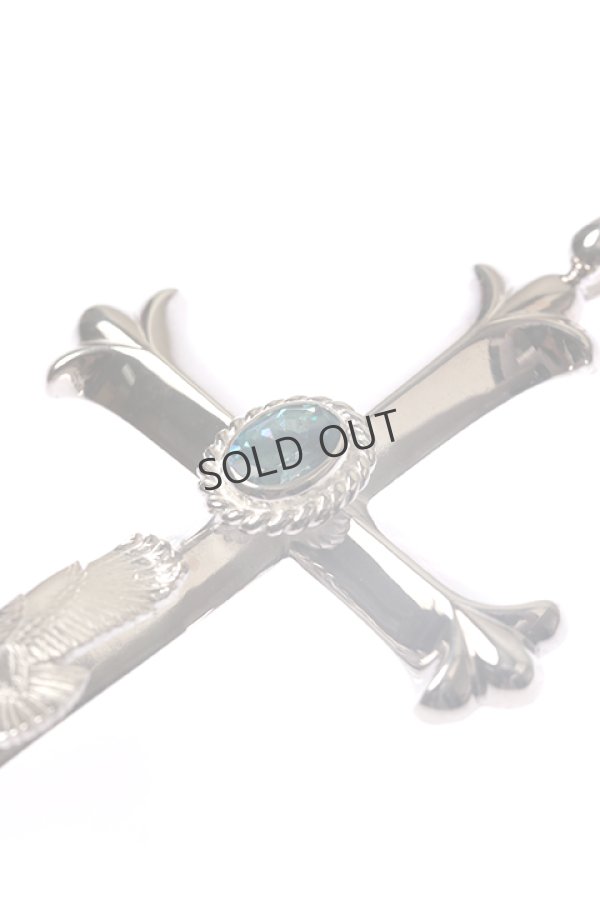 画像2: {SOLD}Taro Washimi タロウ ワシミ 鷲見太郎 cross pendant/eagle/rainbow topaz{-BCA} (2)