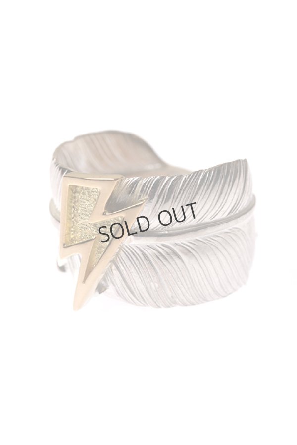 画像3: {SOLD}Taro Washimi タロウ ワシミ 鷲見太郎 L old feather ring/K18 big thunder{-BCA} (3)