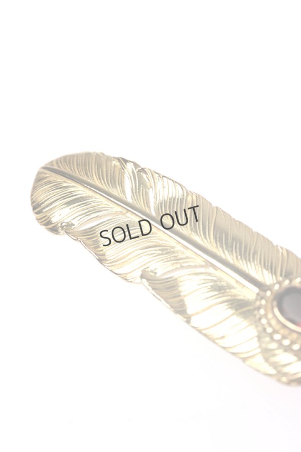 画像3: {SOLD}Taro Washimi タロウ ワシミ 鷲見太郎 M K18 feather/CUT GARNET/K18 heart feather{-BCA} (3)