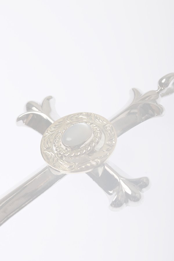 画像3:  {SOLD} Taro Washimi タロウ ワシミ 鷲見太郎 《under bar限定ムーンストーン仕様》cross pendant/唐草 K18 medicine wheel/MOON STONE {-BCA}  :WT-202310-03-F  (3)