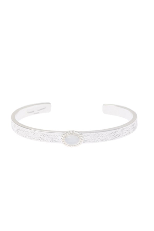 画像1:  {SOLD} Taro Washimi タロウ ワシミ 鷲見太郎 《under bar限定ムーンストーン仕様》M arabesque design 5mm bangle/MOON STONE/K18 cup {-BCA}  :WT-202310-23-F  (1)