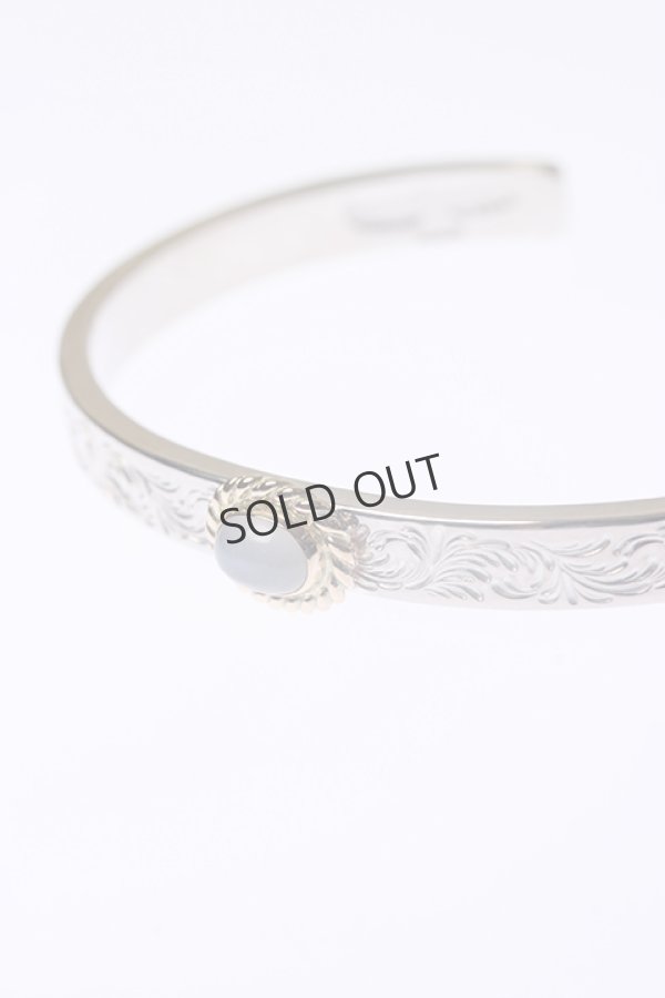 画像3: {SOLD}Taro Washimi タロウ ワシミ 鷲見太郎 《under bar限定ムーンストーン仕様》M arabesque design 5mm bangle/MOON STONE/K18 cup{-BCA} (3)