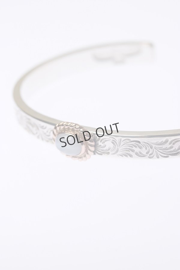 画像3: {SOLD}Taro Washimi タロウ ワシミ 鷲見太郎 《under bar限定ムーンストーン仕様》M arabesque design 5mm bangle/MOON STONE/K18PG cup{-BCA} (3)