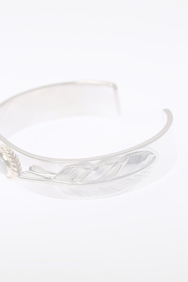 画像4:  {SOLD} Taro Washimi タロウ ワシミ 鷲見太郎 《under bar限定ムーンストーン仕様》M plain bangle 12mm/S feather 01/S feather 02/MOON STONE/K18 cup {-BCA}  :WT-202310-25-F  (4)