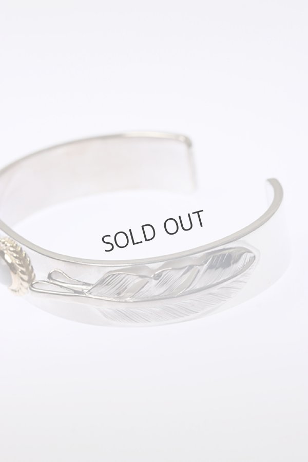 画像4: {SOLD}Taro Washimi タロウ ワシミ 鷲見太郎 《under bar限定ムーンストーン仕様》M plain bangle 12mm/S feather 01/S feather 02/MOON STONE/K18 cup{-BCA} (4)