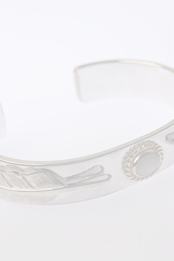 画像5:  {SOLD} Taro Washimi タロウ ワシミ 鷲見太郎 《under bar限定ムーンストーン仕様》M plain bangle 12mm/S feather 01/S feather 02/MOON STONE/K18 cup {-BCA}  :WT-202310-25-F  (5)