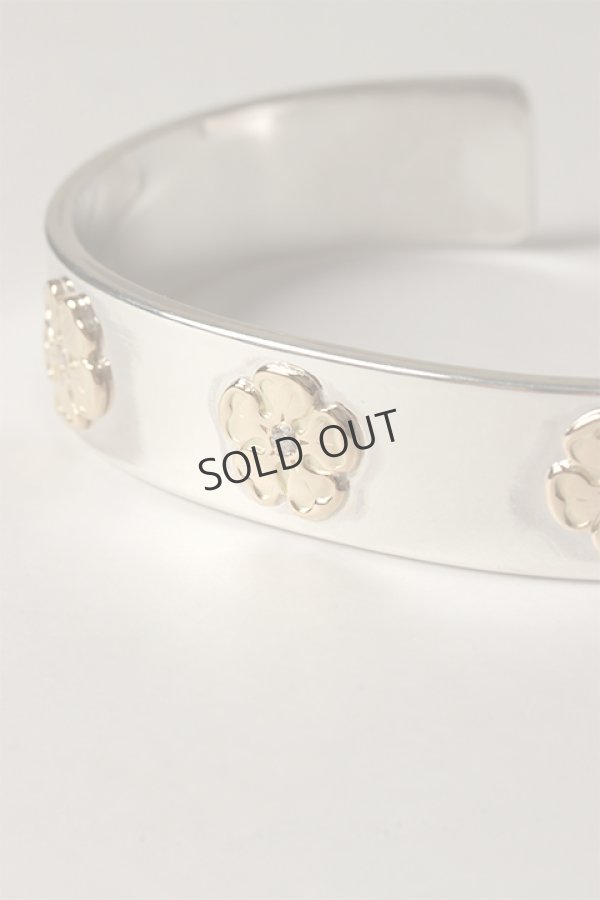画像3: {SOLD}Taro Washimi タロウ ワシミ 鷲見太郎 M plain bangle 12mm/M K18 flower metal×3/diamond×3{-BCA} (3)
