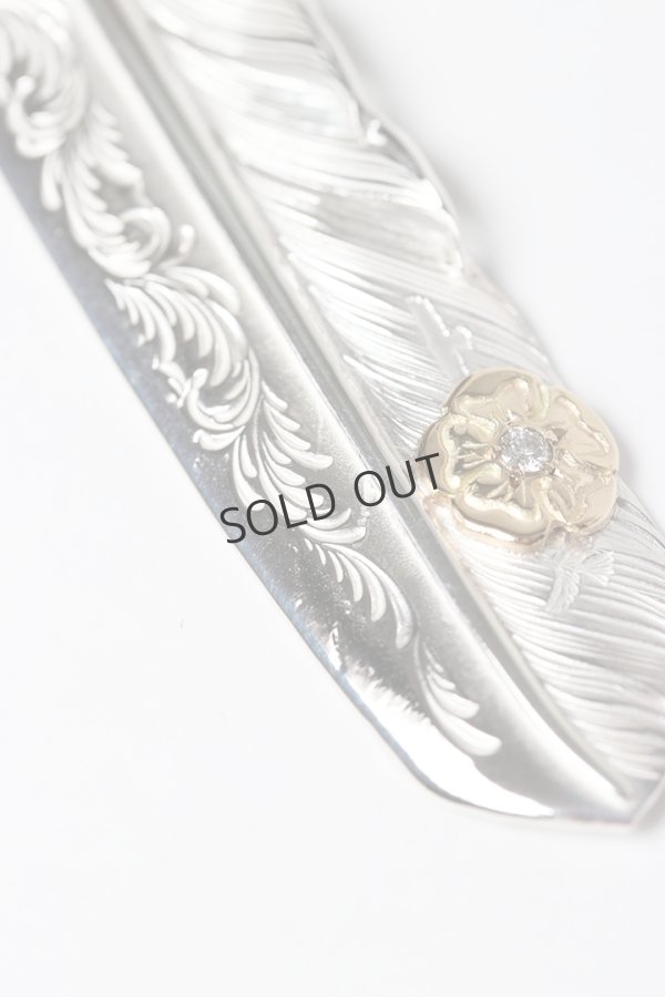 画像4: Taro Washimi タロウ ワシミ 鷲見太郎 L arabesque flight feather 01/S K18 flower metal/diamond 2mm{-BES} (4)