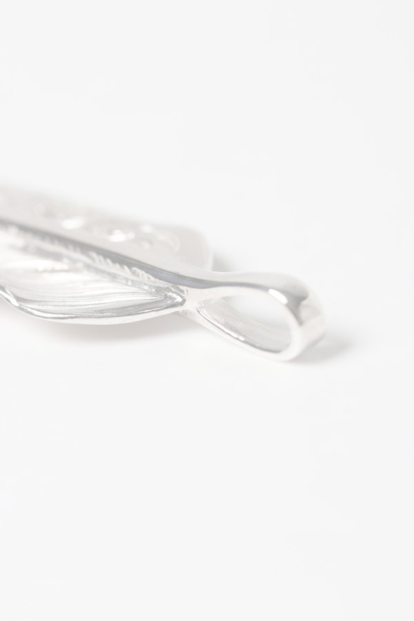 画像6:   Taro Washimi タロウ ワシミ 鷲見太郎 L arabesque flight feather 01/S K18 flower metal/diamond 2mm{-BES}{E-19} (6)