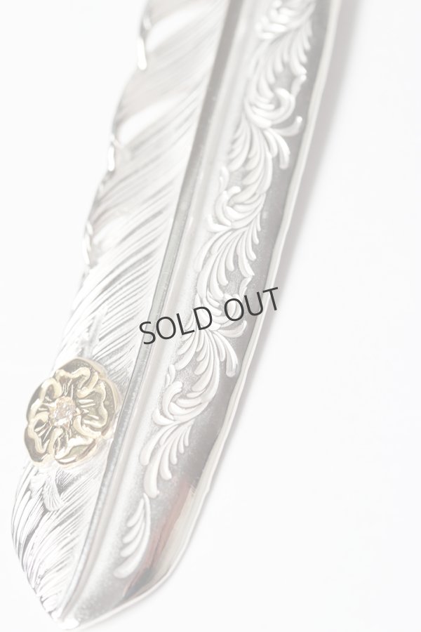 画像4: Taro Washimi タロウ ワシミ 鷲見太郎 L arabesque flight feather 02/S K18 flower metal/diamond 2mm{-BES} (4)