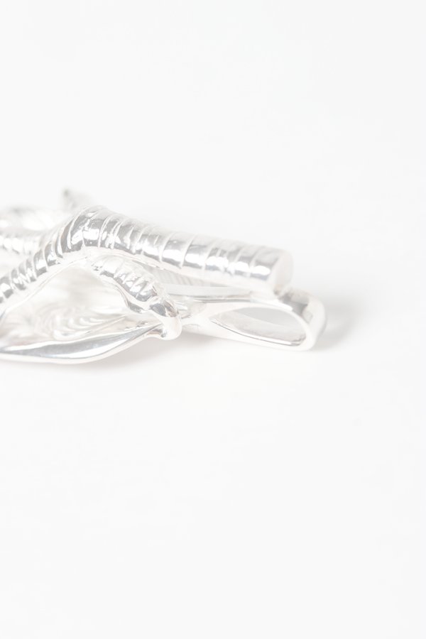 画像6:   Taro Washimi タロウ ワシミ 鷲見太郎 L arabesque flight feather 02/eagle claw pendant 02/S K18 flower metal/diamond 2mm{-BES}{E-24} (6)